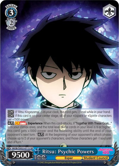 Ritsu: Psychic Powers (SR) (MOB/SX02-071S SR) - Mob Psycho 100