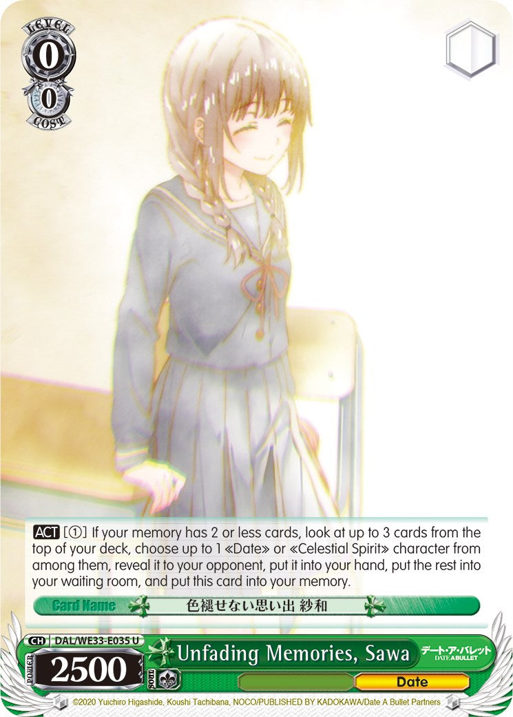 Unfading Memories, Sawa (Parallel Foil) (DAL/WE33-E035 U) - Date A Bullet