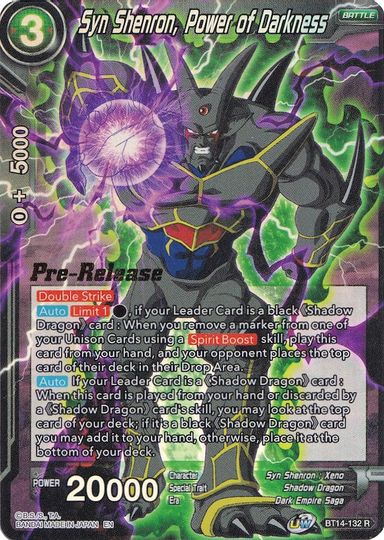 Syn Shenron, Power of Darkness (BT14-132) [Cross Spirits Prerelease Promos]