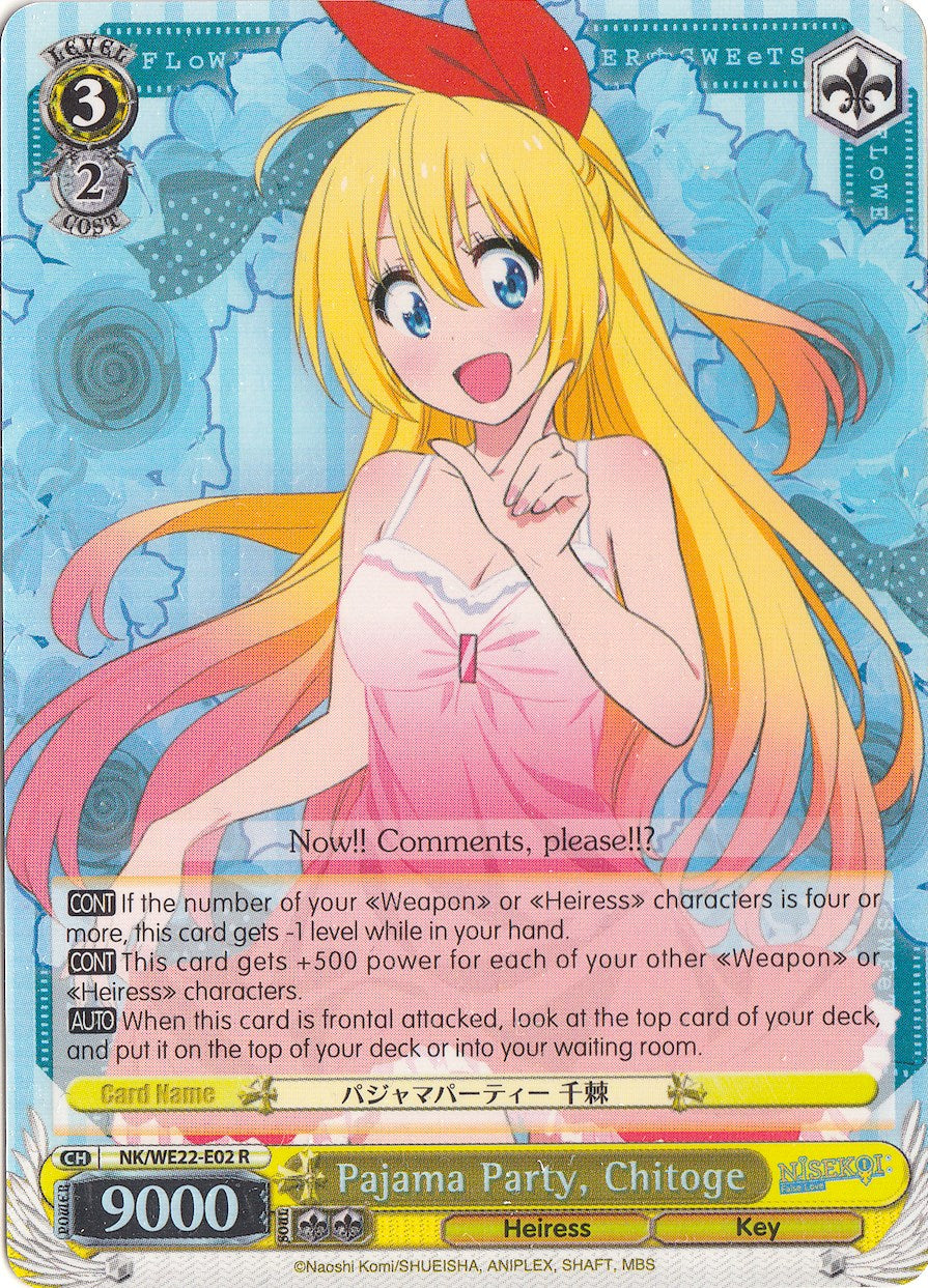 Pajama Party, Chitoge (Parallel Foil) (NK/WE22-E02) - NISEKOI Extra Booster