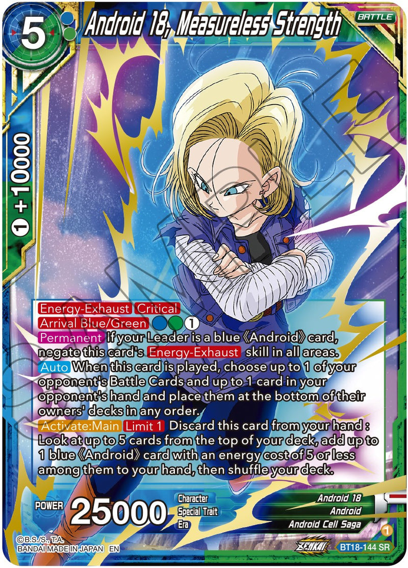Android 18, Measureless Strength (BT18-144) [Dawn of the Z-Legends]