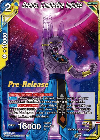 Beerus, Combative Impulse (BT16-128) [Realm of the Gods Prerelease Promos]