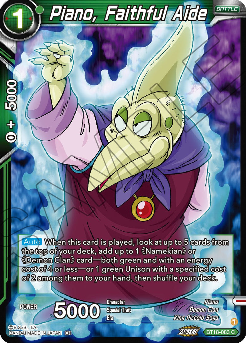 Piano, Faithful Aide (BT18-083) [Dawn of the Z-Legends]