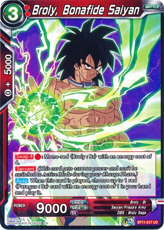 Broly, Bonafide Saiyan (BT11-017) [Vermilion Bloodline]