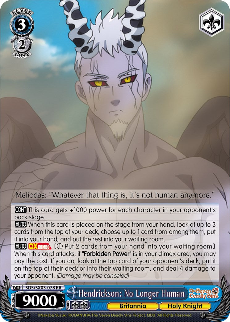 Hendrickson: No Longer Human (SDS/SX03-078 RR) - The Seven Deadly Sins