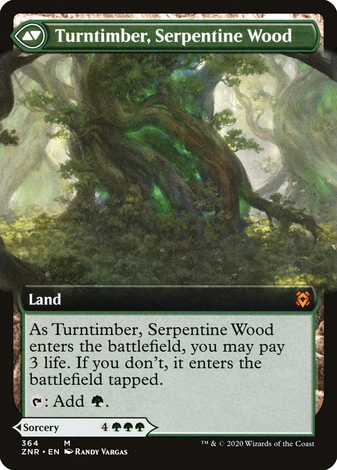 Turntimber Symbiosis // Turntimber, Serpentine Wood (ZNR-364) - Zendikar Rising: (Extended Art)