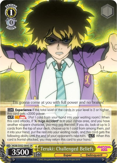 Teruki: Challenged Beliefs (SR) (MOB/SX02-004S SR) - Mob Psycho 100