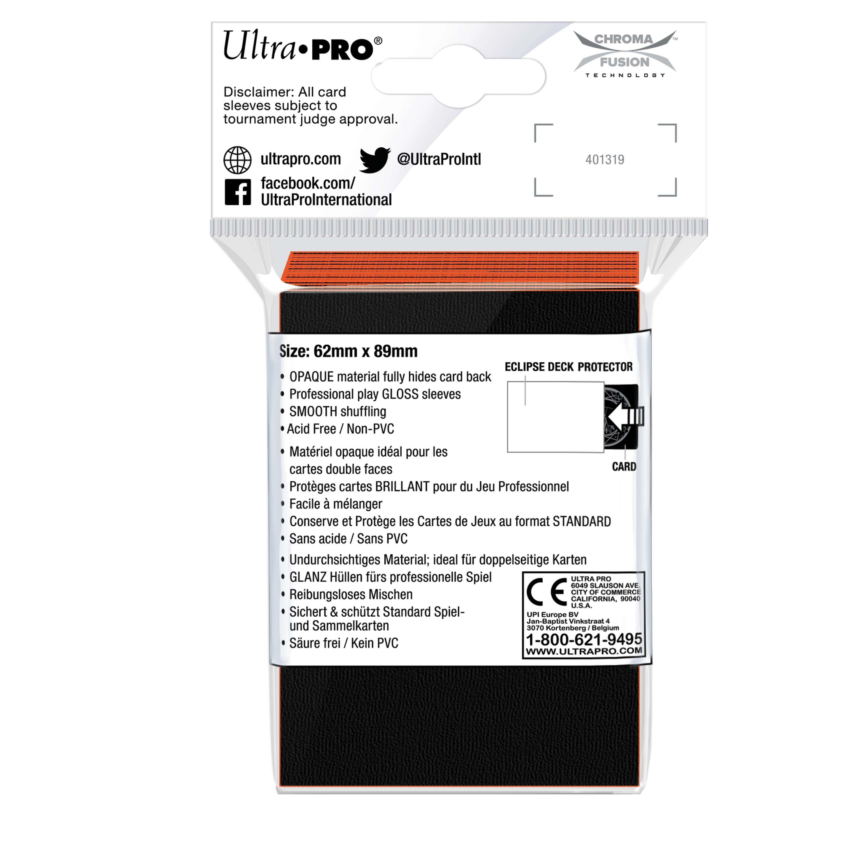 Ultra PRO: Small 60ct Sleeves - Eclipse Gloss (Pumpkin Orange)