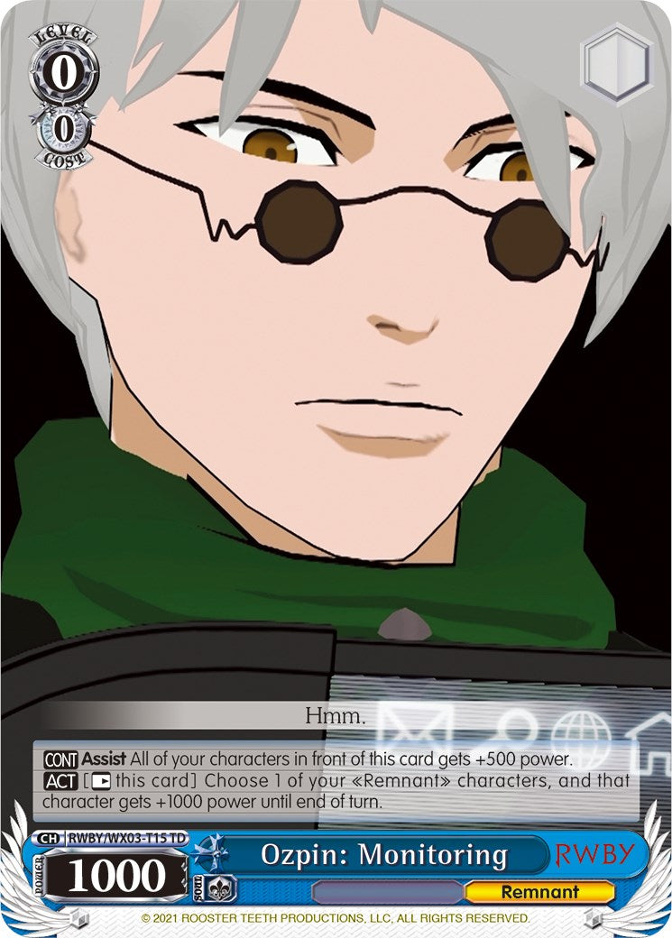 Ozpin: Monitoring (RWBY/WX03-T15 TD) - RWBY