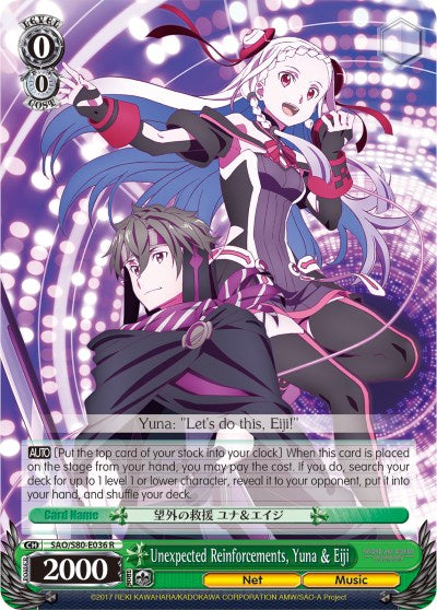 Unexpected Reinforcements, Yuna & Eiji (SAO/S80-E036 R) - Sword Art Online -Alicization- Vol.2