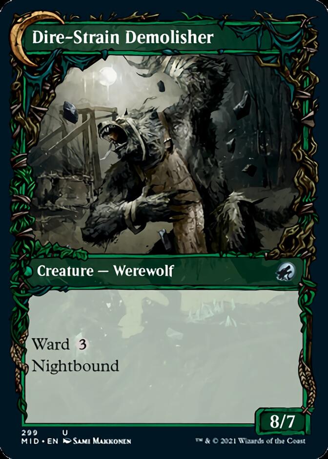 Burly Breaker // Dire-Strain Demolisher (MID-299) - Innistrad: Midnight Hunt: (Showcase, Double Faced Transform)