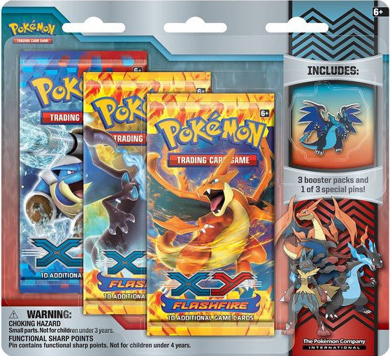 XY: Flashfire - Collector's Pin 3-Pack Blister (Mega Charizard X)