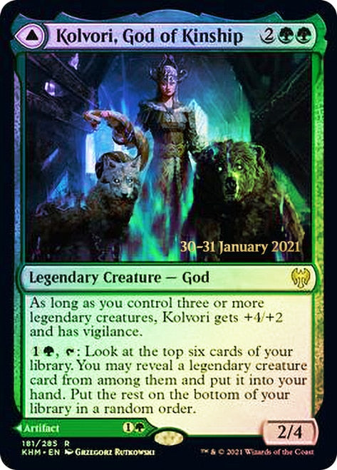 Kolvori, God of Kinship // The Ringhart Crest (PRE-181S) - Kaldheim Promos Foil