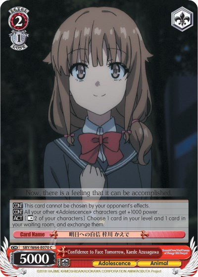 Confidence to Face Tomorrow, Kaede Azusagawa (SBY/W64-E070 C) - Rascal Does Not Dream of Bunny Girl Senpai