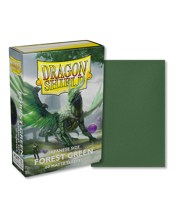Dragon Shield Matte Forest Green Japanese Sleeves 60-Count