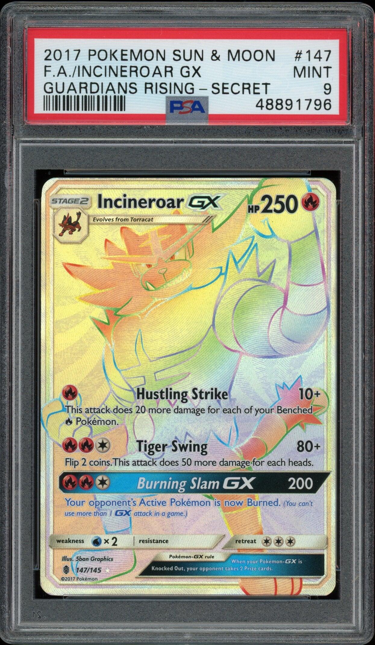 Guardians Rising Incineroar GX 147/145 PSA 9 - Josh's Cards