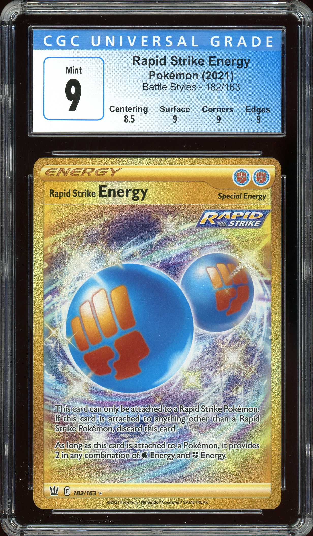 Rapid Strike Energy Battle Styles 182/163 CGC 9