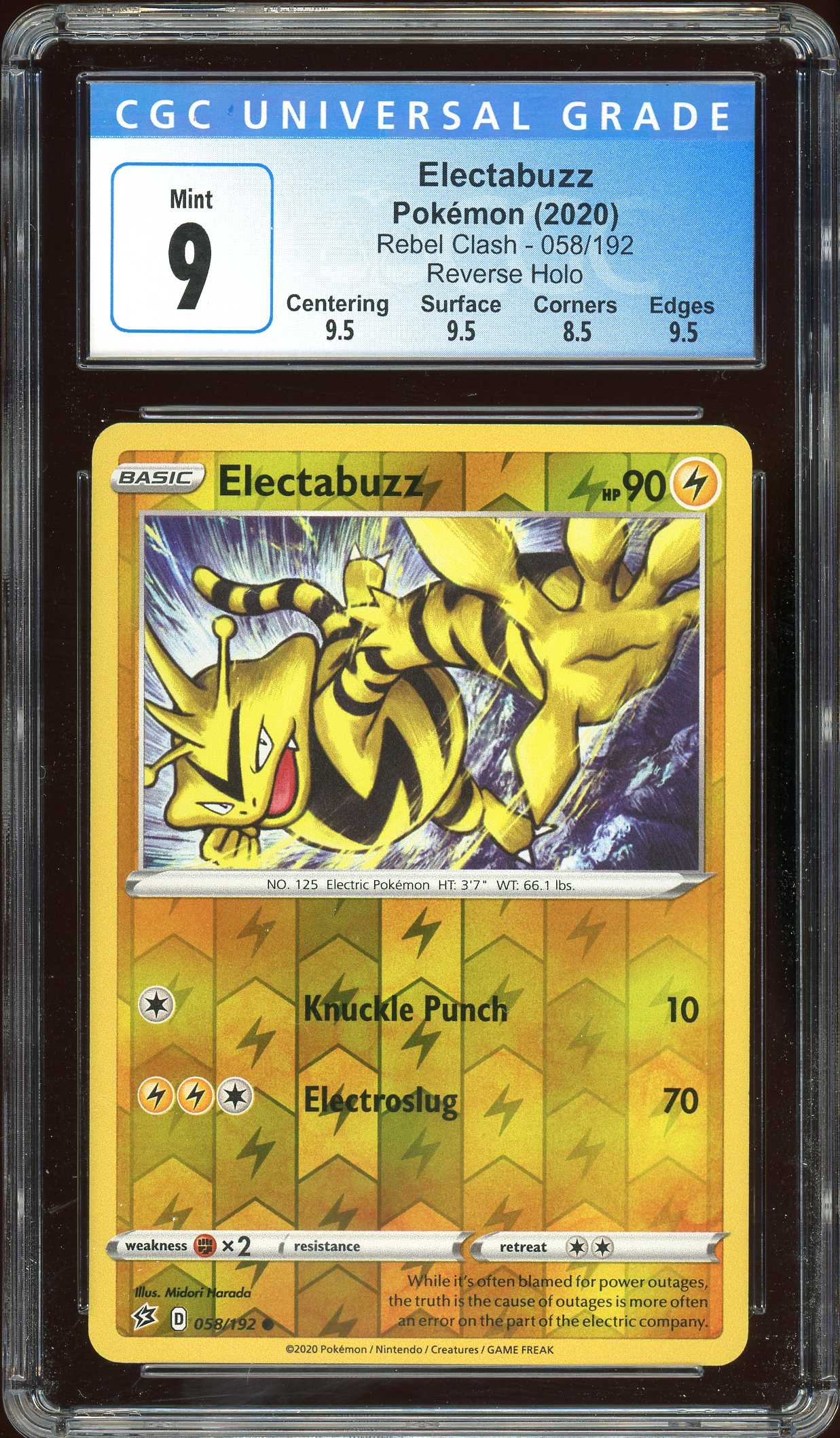 Electabuzz Rebel Clash 058/192 CGC 9